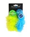 (image for) Scream Cat Toy Lattice Ball with Feather 2Pk Green Blue