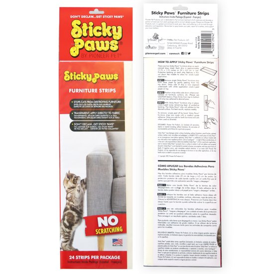 (image for) Sticky Paws Furniture Strips 24Pack 29x4.5cm - Click Image to Close