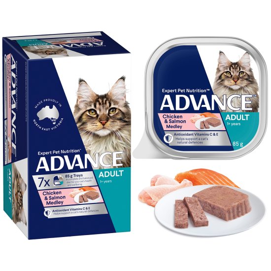 (image for) Advance Cat Wet Multipack 7x85g Adult Chicken & Salmon Medley - Click Image to Close