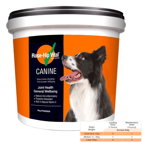 (image for) Rose-Hip Vital Canine 3kg - For Dogs Joint Health - Click Image to Close