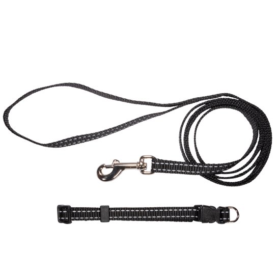 (image for) Beaupets Puppy Collar & Lead Set Black - Click Image to Close