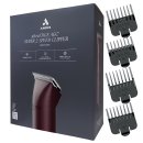 (image for) Andis SuperDuty AGC2 Brushless Pro Grade Pet Clipper 2 Speed Burgundy with 4 Guide Combs