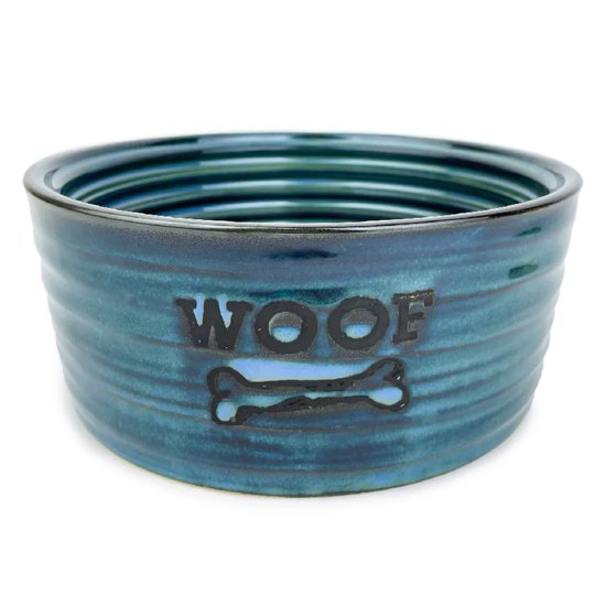 (image for) Barkley+Bella Bowl Ceramic Woof Blue Large 800ml - Click Image to Close