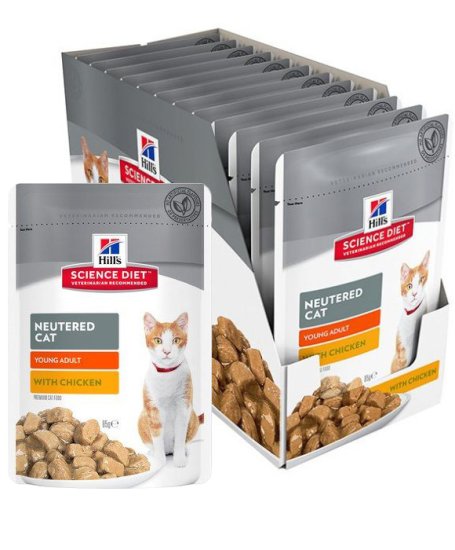 (image for) Hills SD Cat Wet Pouches 12X85G Adult Neutered Chicken - Click Image to Close