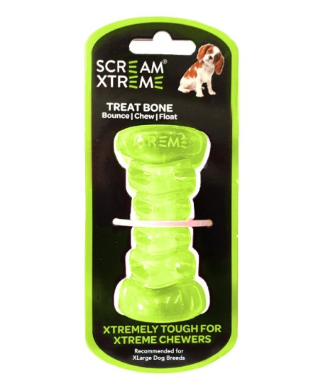 (image for) Scream Treat Bone Extra Large 20cm Green - Click Image to Close
