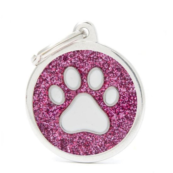 (image for) MYF Tag Shine Circle Paw Pink - Click Image to Close