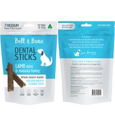 (image for) Bell & Bone Dental Chews 182g 7pk Medium 10-25kg Lamb