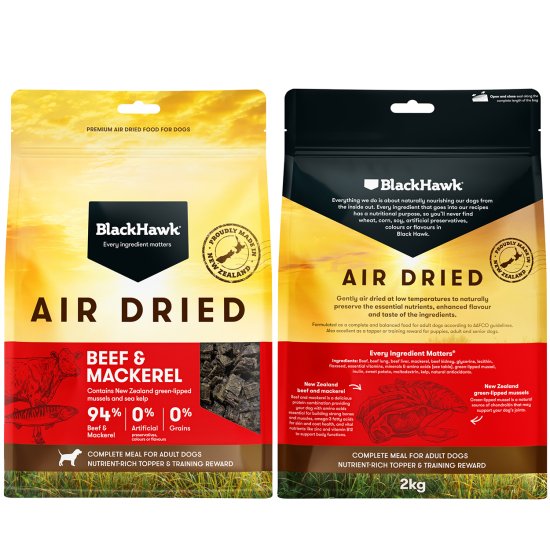 (image for) Black Hawk Dog Air Dried 2kg Beef Mackerel - Click Image to Close