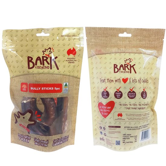 (image for) Bark Dried Bully Sticks 5Pack - Click Image to Close